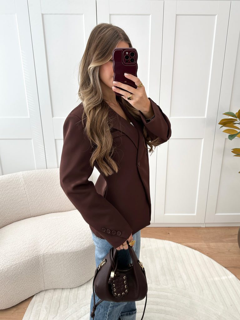 Bruine getailleerde blazer