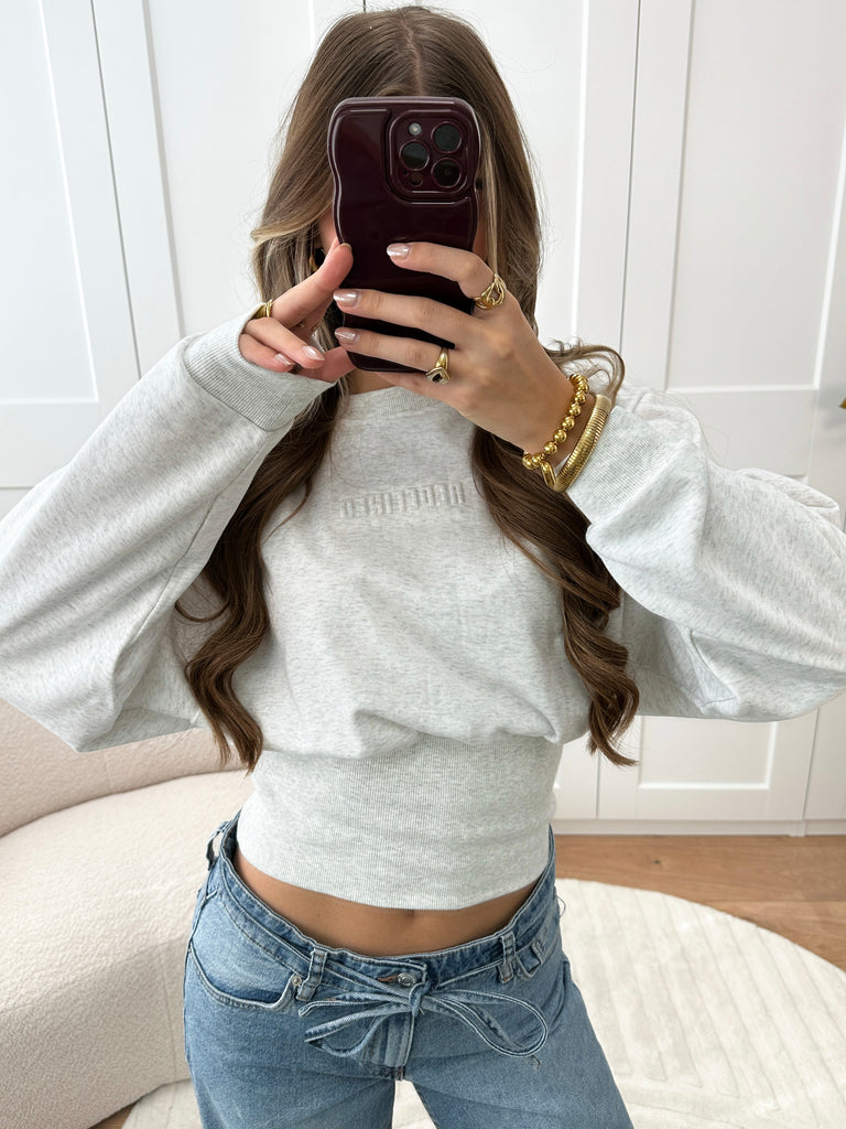 Grijze redefined fittes getailleerde sweater