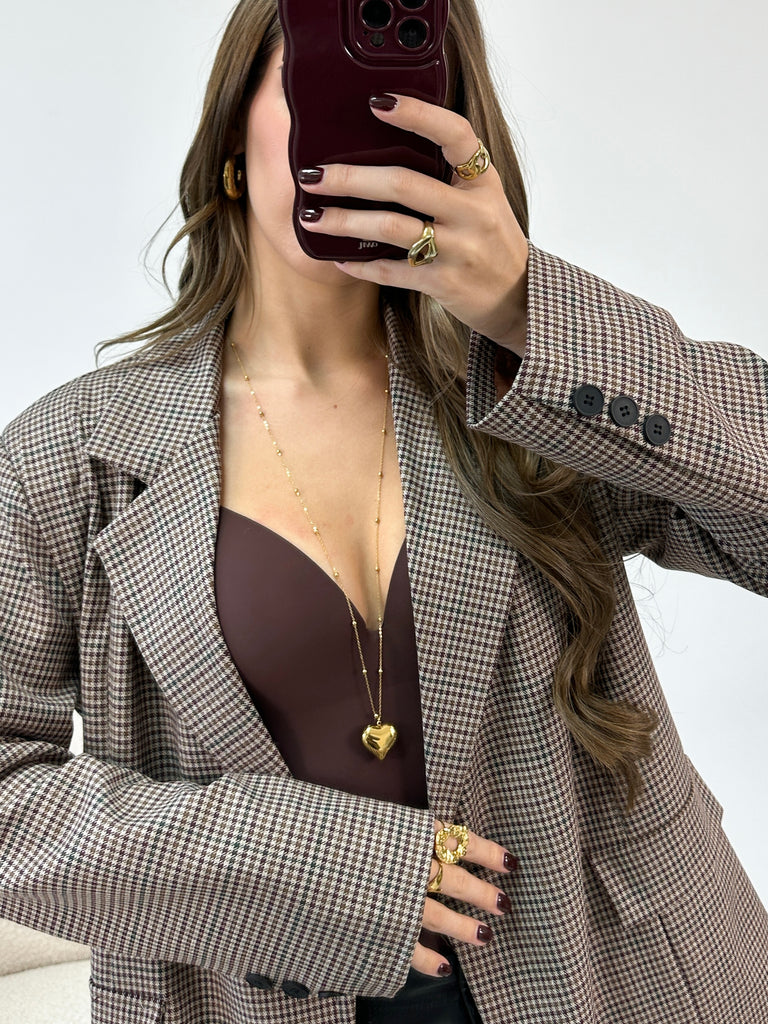 Gouden lange ketting met hartje