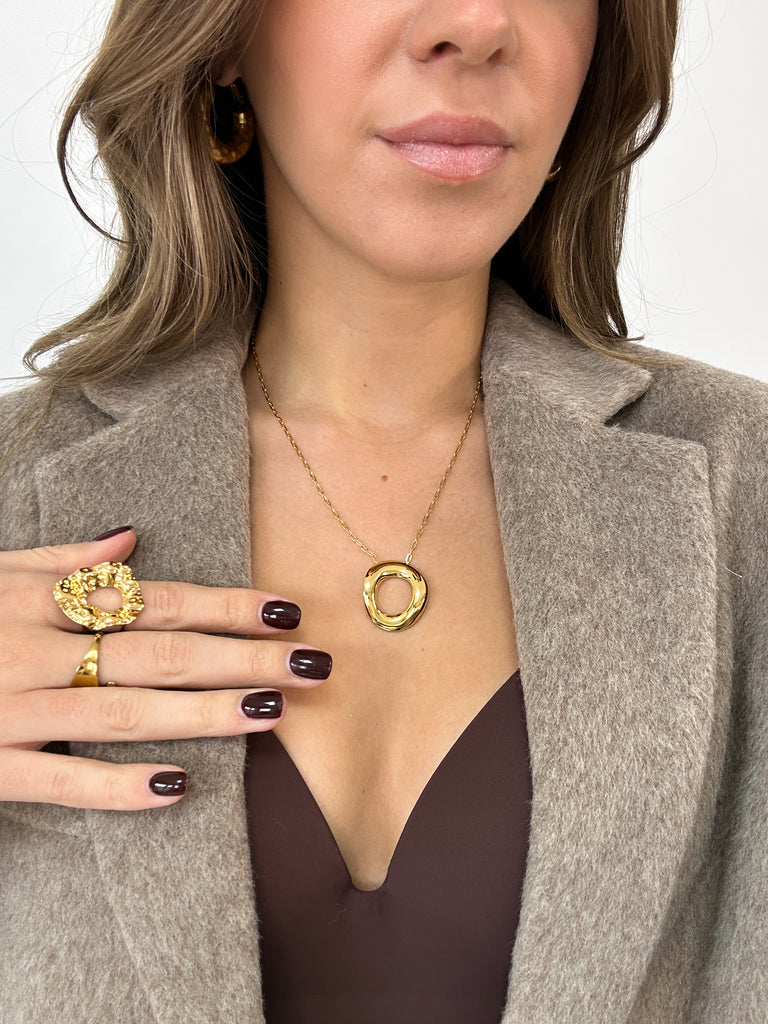 Gouden ketting met circle rondje