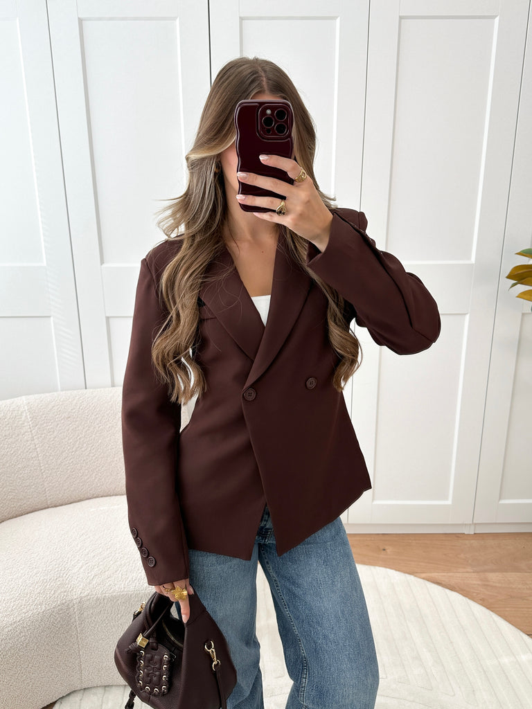 Bruine getailleerde blazer