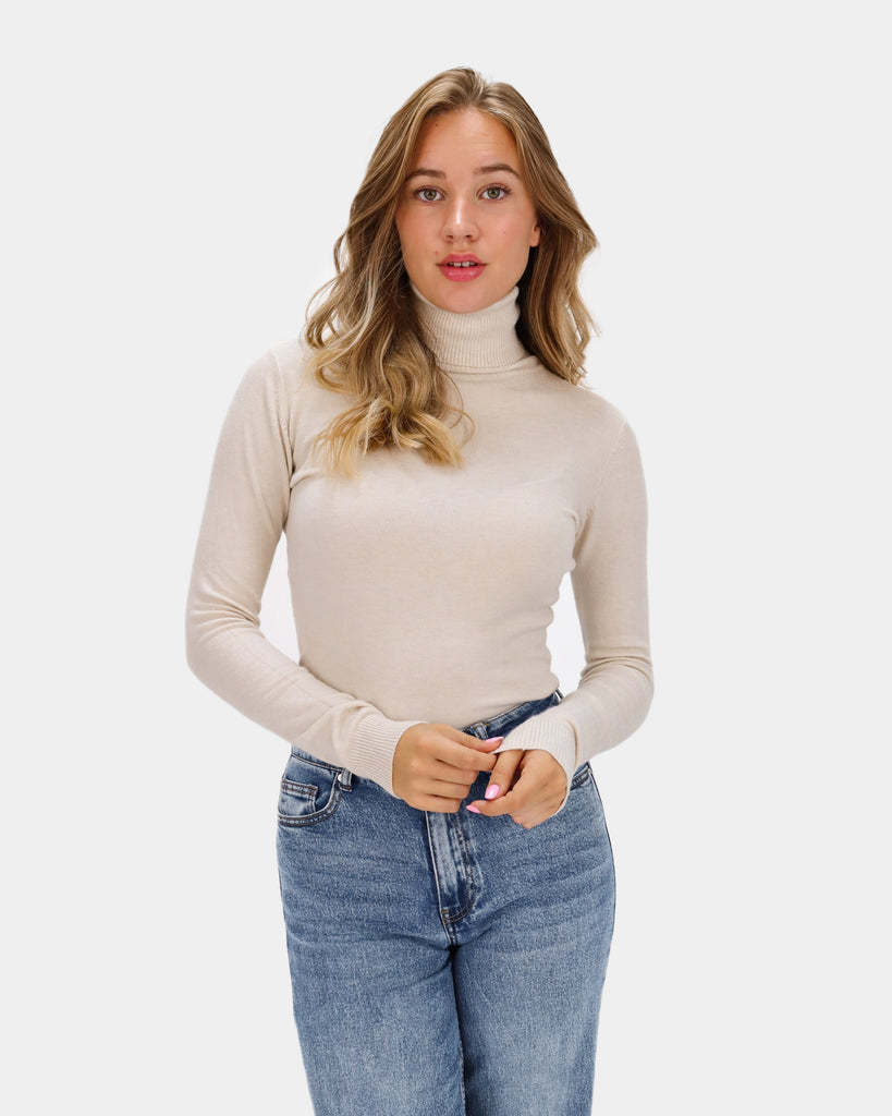 Beige col trui