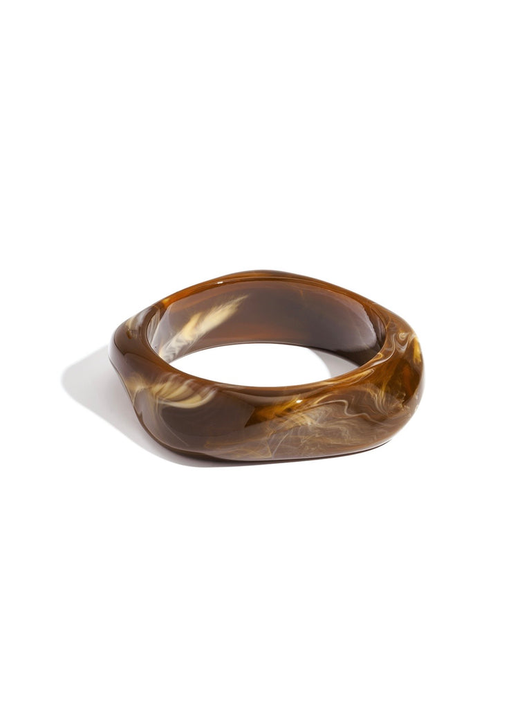 Bruine acryl bangle armband