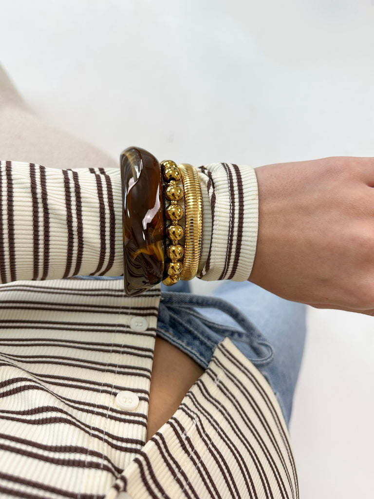 Bruine acryl bangle armband