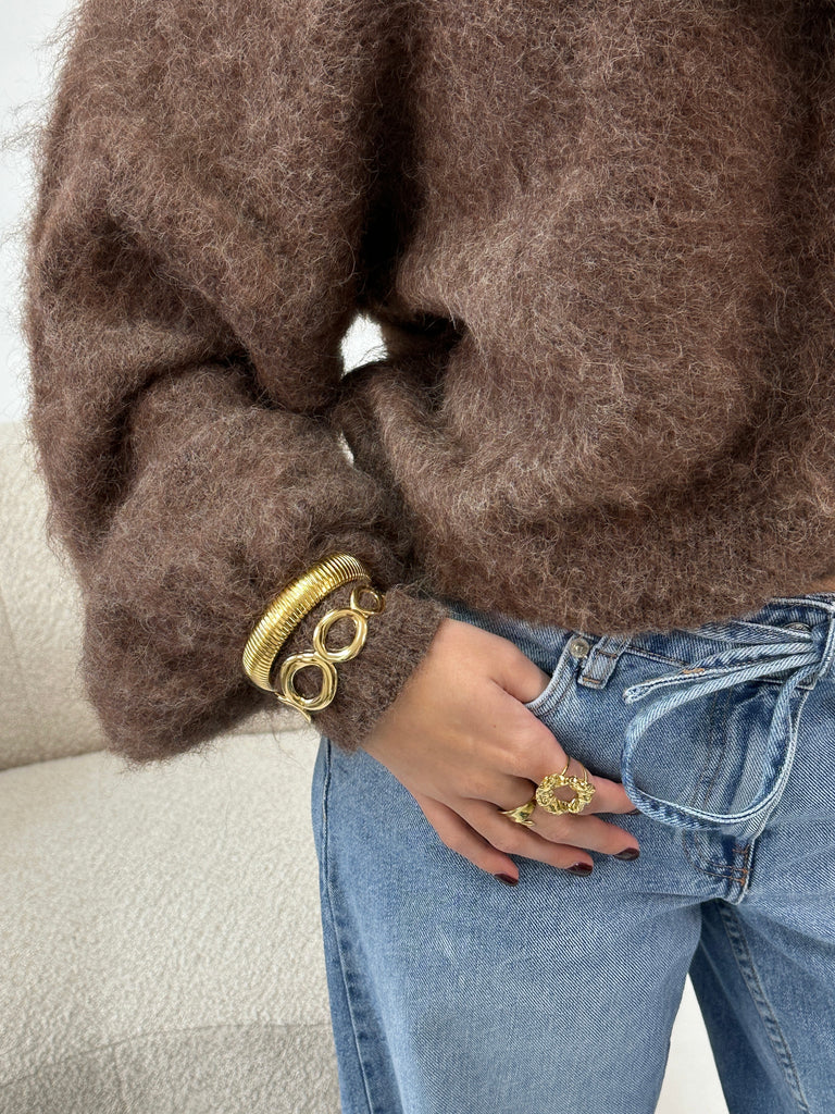 Gouden verstelbare armband met rondjes/circles