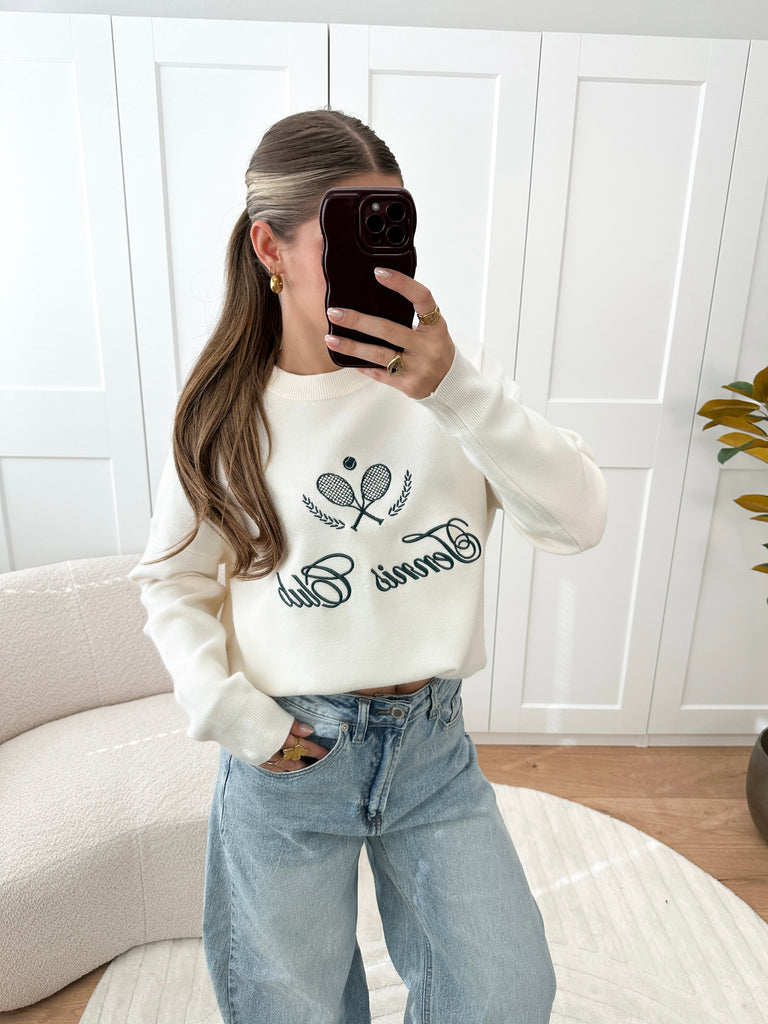 Witte tennis club sweater