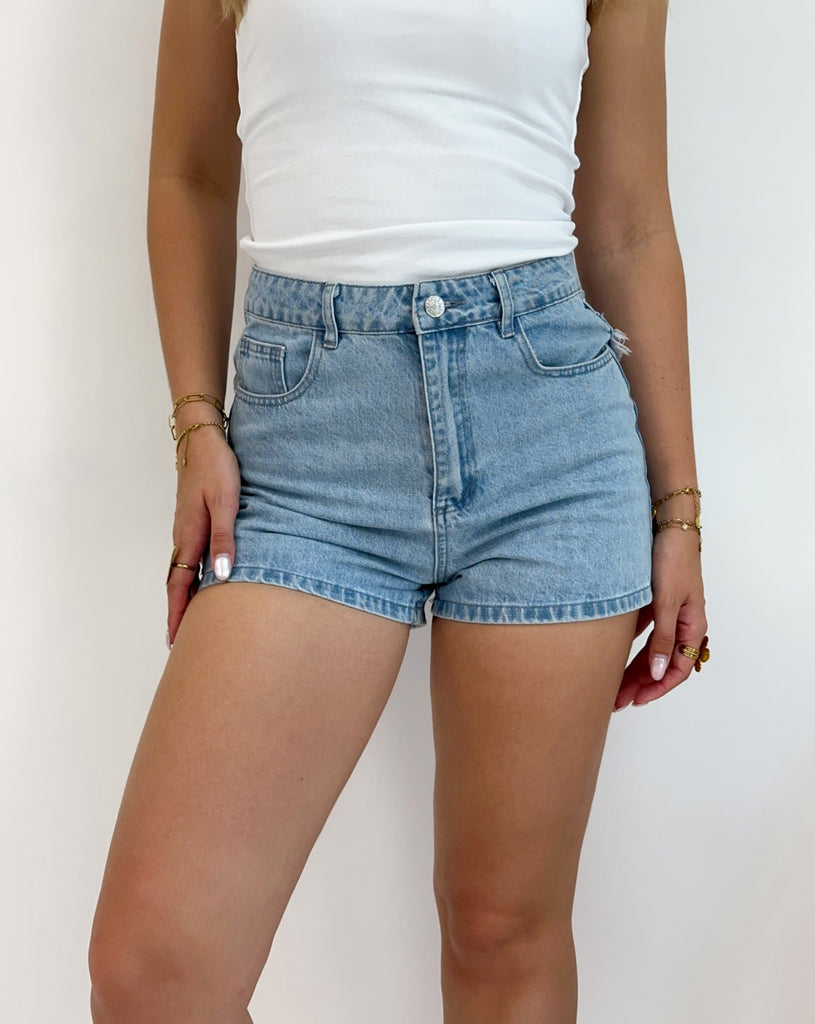 Denim kort broekje / shorts met sterren